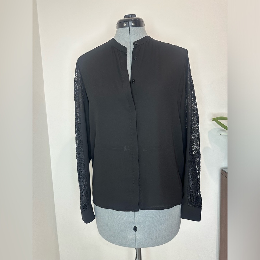 The Kooples Black Satin Blouse